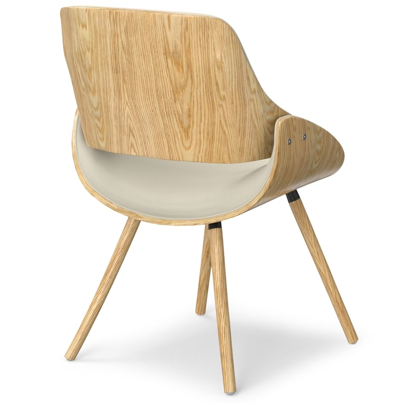 Malden Modern Bentwood Dining Chair with LightWood in Natural Polyester linen