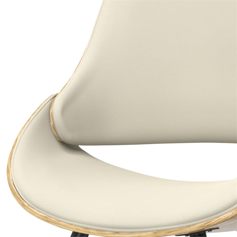 Malden Modern Bentwood Dining Chair with LightWood in Natural Polyester linen