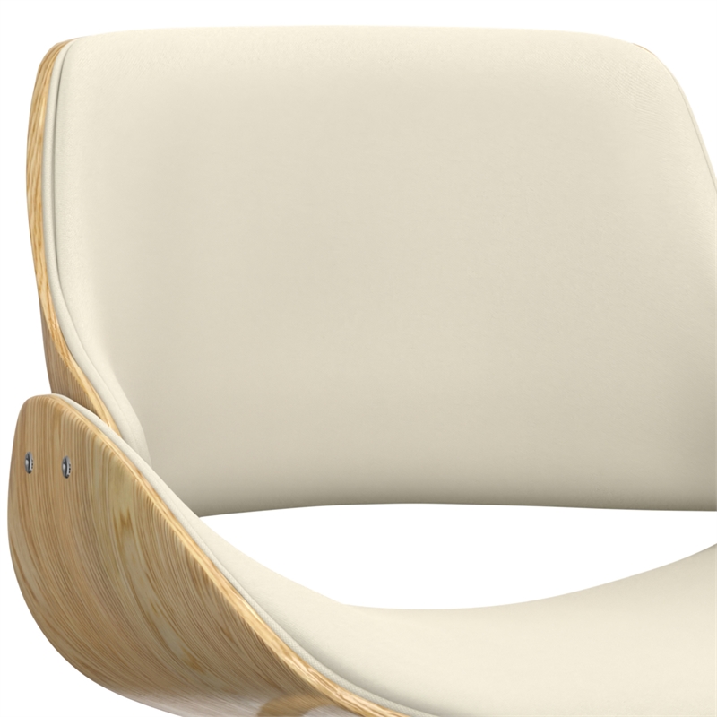 Malden Modern Bentwood Dining Chair with LightWood in Natural Polyester linen