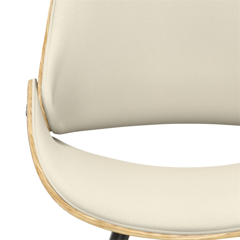 Malden Modern Bentwood Dining Chair with LightWood in Natural Polyester linen