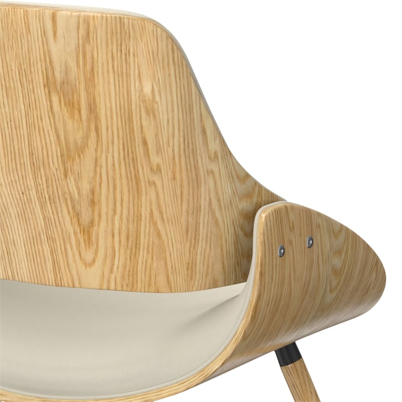 Malden Modern Bentwood Dining Chair with LightWood in Natural Polyester linen