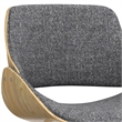 Malden Modern Bentwood Dining Chair with LightWood in Gray Polyester linen