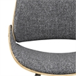 Malden Modern Bentwood Dining Chair with LightWood in Gray Polyester linen