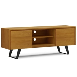 Lowry  63&quot Wide Modern Industrial TV Media Stand in Oak For TVs up to 70 inches