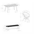 Kona Contemporary 6 Piece Outdoor Dining Set in Light Teak / Pebble Gray