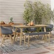 Kona Contemporary 6 Piece Outdoor Dining Set in Light Teak / Pebble Gray