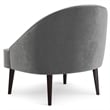 Harrah 33 inch Wide Contemporary Accent Chair in Smoky Gray Velvet fabric