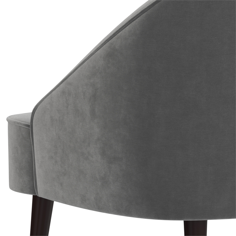 Harrah 33 inch Wide Contemporary Accent Chair in Smoky Gray Velvet fabric