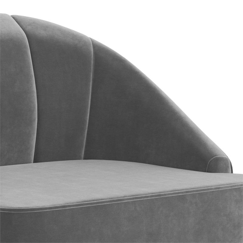 Harrah 33 inch Wide Contemporary Accent Chair in Smoky Gray Velvet fabric