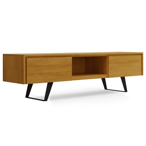 Lowry  72&quot Wide Modern Industrial TV Media Stand in Oak For TVs up to 80 inches