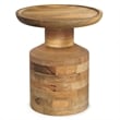 Haynes 16 inch Wide Solid Mango Boho Accent Table in Natural & Assembled