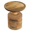 Haynes 16 inch Wide Solid Mango Boho Accent Table in Natural & Assembled