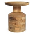 Haynes 16 inch Wide Solid Mango Boho Accent Table in Natural & Assembled