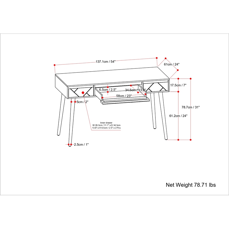 Jager SOLID MANGO WOOD Mid Century Contemporary Style 54