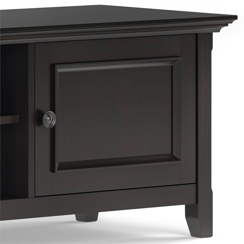 Amherst 72 inch Wide Solid Wood Transitional Low TV Stand in Hickory Brown
