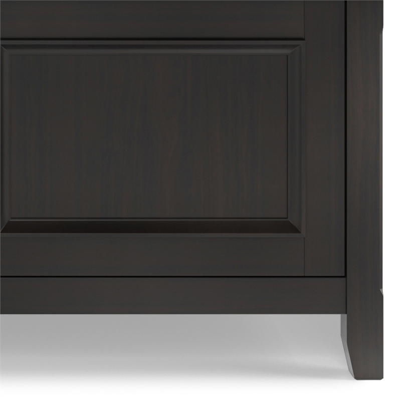 Amherst 72 inch Wide Solid Wood Transitional Low TV Stand in Hickory Brown
