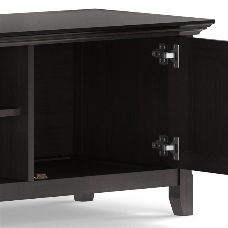 Amherst 72 inch Wide Solid Wood Transitional Low TV Stand in Hickory Brown