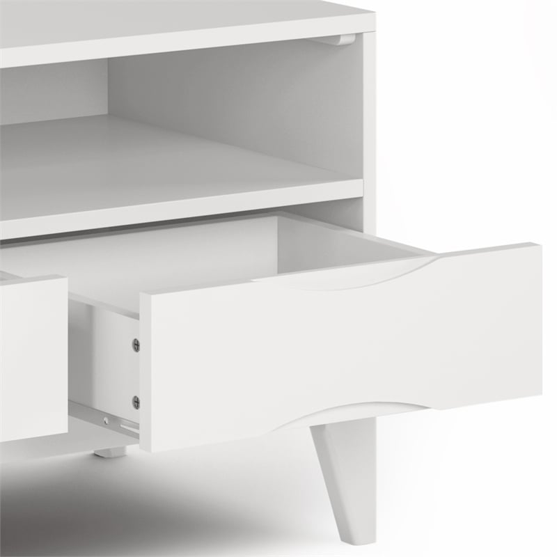Harper SOLID HARDWOOD 60 inch Wide Modern TV Media Stand in White