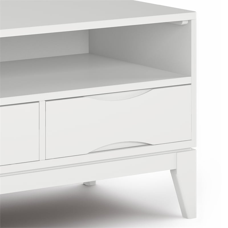 Harper SOLID HARDWOOD 60 inch Wide Modern TV Media Stand in White