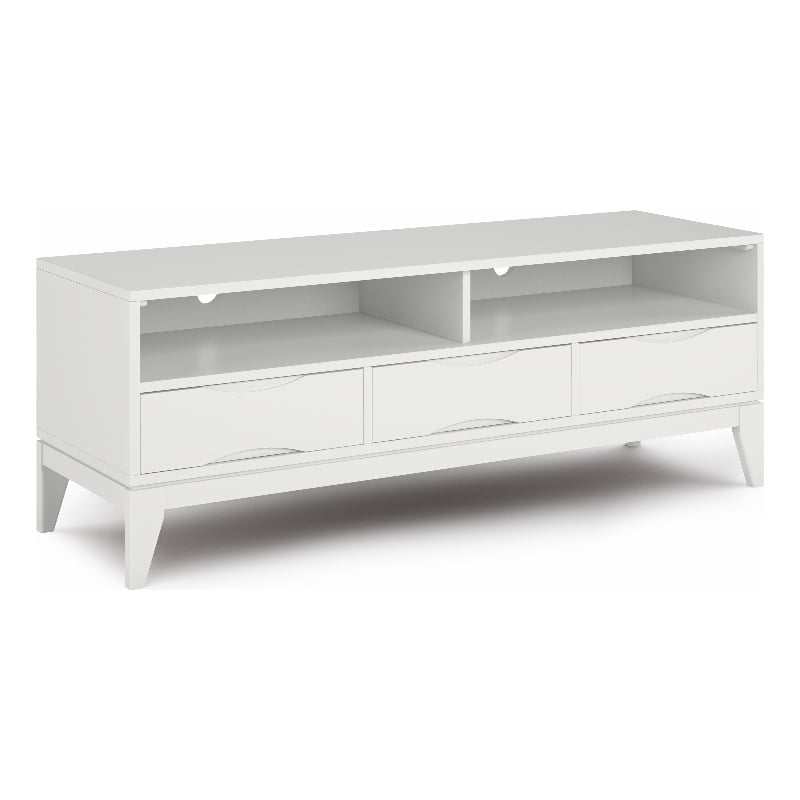 Harper SOLID HARDWOOD 60 inch Wide Modern TV Media Stand in White