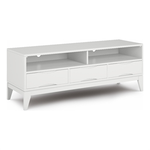 Harper SOLID HARDWOOD 60 inch Wide Modern TV Media Stand in White