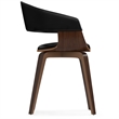 Lowell Mid Century Modern Bentwood Dining Chair in Black Vegan Faux Leather