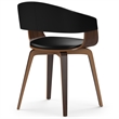 Lowell Mid Century Modern Bentwood Dining Chair in Black Vegan Faux Leather