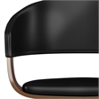 Lowell Mid Century Modern Bentwood Dining Chair in Black Vegan Faux Leather