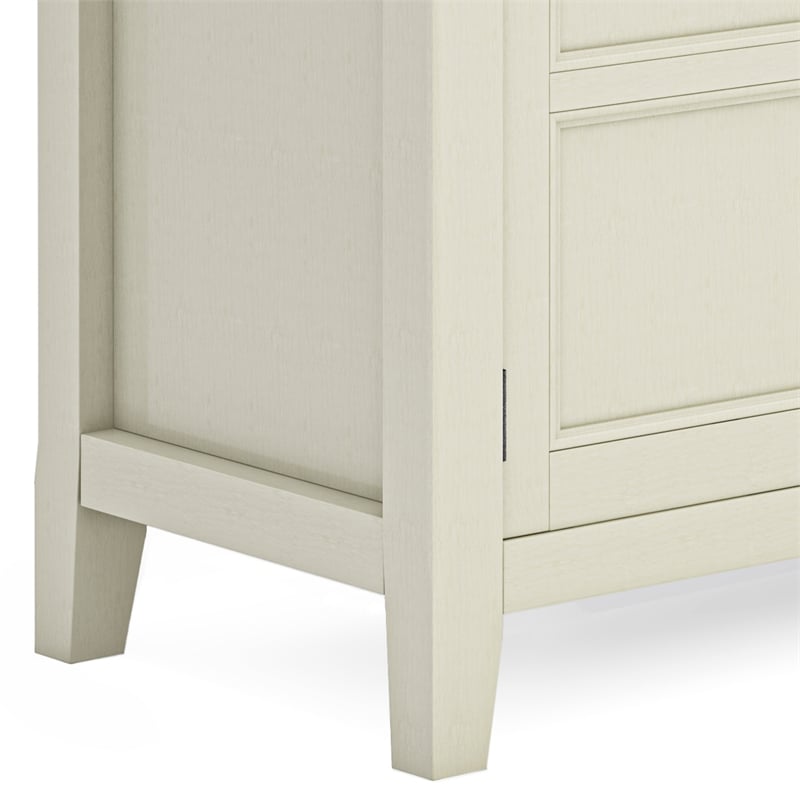 Burlington SOLID WOOD 72 inch Wide Transitional TV Media Stand in Antique White