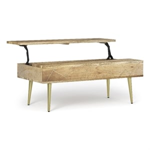 Jager SOLID WOOD 48&quot WD Rectangle Contemporary Lift Top Coffee Table in Natural