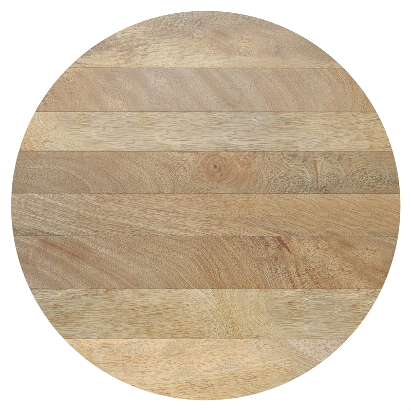 Millbury MANGO WOOD 36 inch Wide Round Modern Drum Coffee Table in Natural