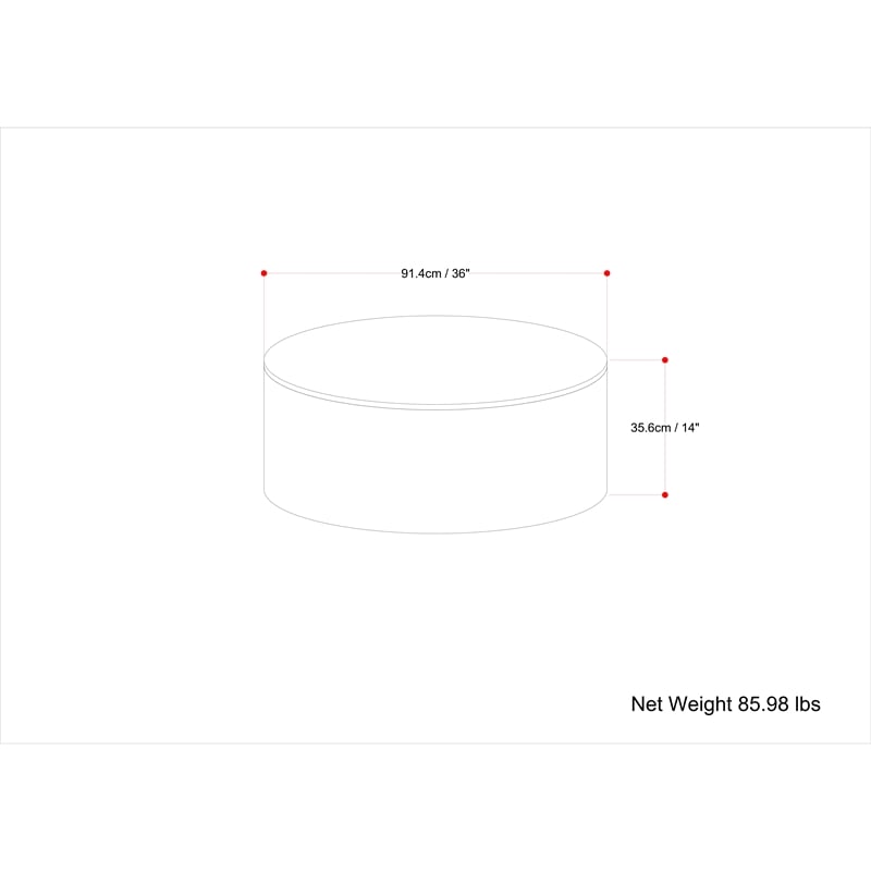 Millbury MANGO WOOD 36 inch Wide Round Modern Drum Coffee Table in Natural