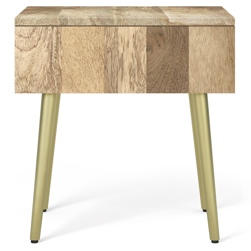 Jager Contemporay 22 inch Wide Metal Side Table in Natural