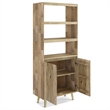 Simpli Home Jager Contemporary Solid Wood Bookshelf with Doors in Natural