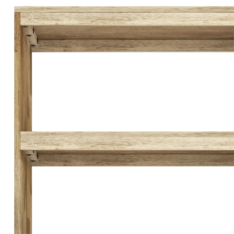 Simpli Home Jager Contemporary Solid Wood Bookshelf with Doors in Natural