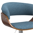 Sheldon Modern Adjustable Swivel Bar Stool in Denim Blue Woven Polyester Fabric