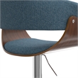 Sheldon Modern Adjustable Swivel Bar Stool in Denim Blue Woven Polyester Fabric