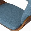 Sheldon Modern Adjustable Swivel Bar Stool in Denim Blue Woven Polyester Fabric