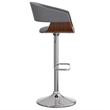 Lowell Modern Adjustable Swivel Bar Stool in Light Gray Linen Look Fabric