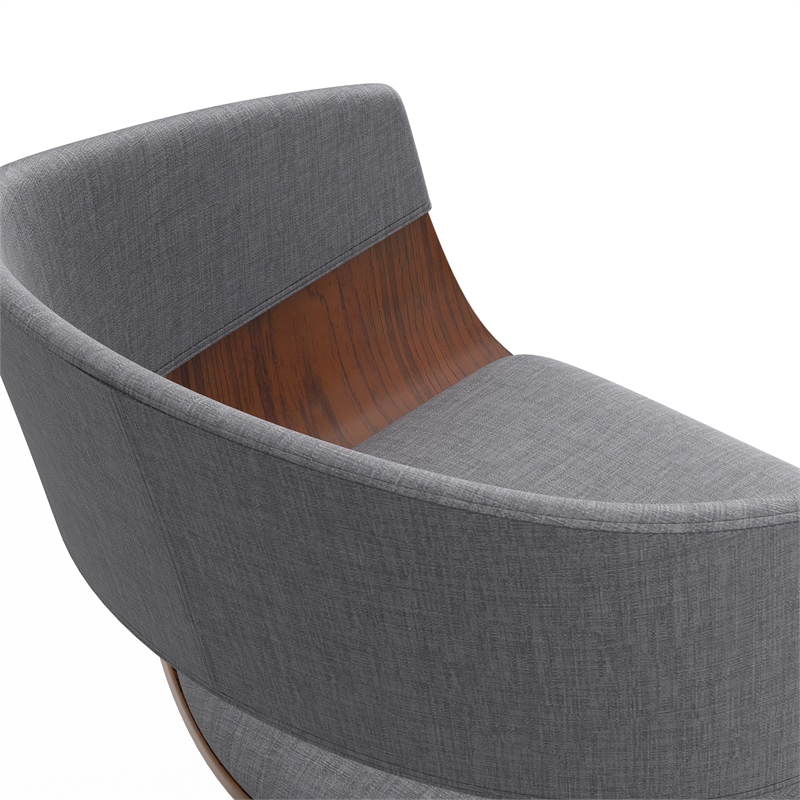 Lowell Modern Adjustable Swivel Bar Stool in Light Gray Linen Look Fabric