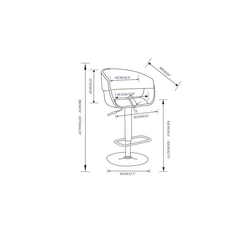 Lowell Modern Adjustable Swivel Bar Stool in Light Gray Linen Look Fabric