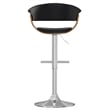 Sheldon Modern Adjustable Swivel Bar Stool in Black Vegan Faux Leather