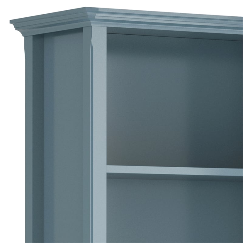 Amherst 30 inch Wide Solid Wood Transitional 5 Shelf Bookcase in French Blue