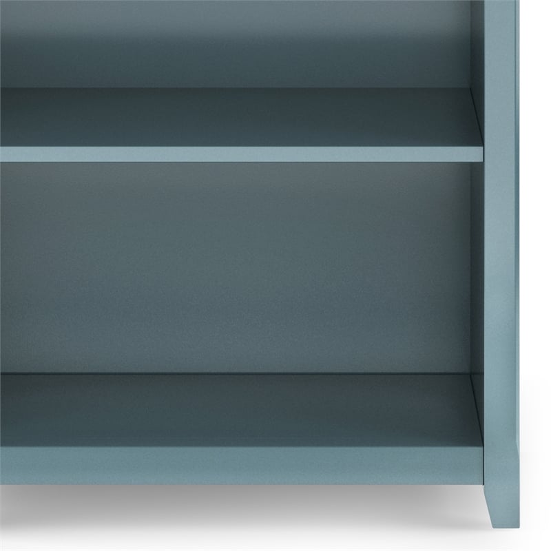 Amherst 30 inch Wide Solid Wood Transitional 5 Shelf Bookcase in French Blue