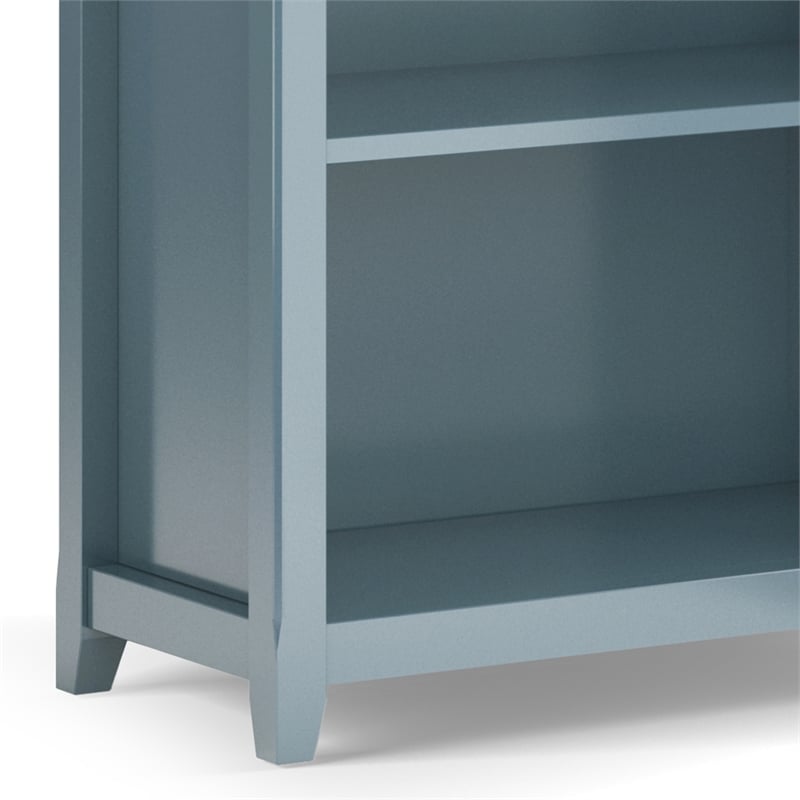 Amherst 30 inch Wide Solid Wood Transitional 5 Shelf Bookcase in French Blue
