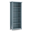 Amherst 30 inch Wide Solid Wood Transitional 5 Shelf Bookcase in French Blue