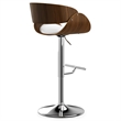Amery Modern Adjustable Swivel Bar Stool in White Vegan Faux Leather