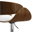 Amery Modern Adjustable Swivel Bar Stool in White Vegan Faux Leather