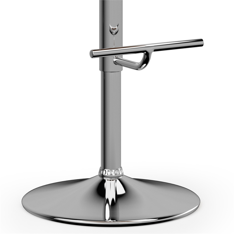 Amery Modern Adjustable Swivel Bar Stool in White Vegan Faux Leather