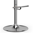 Amery Modern Adjustable Swivel Bar Stool in White Vegan Faux Leather